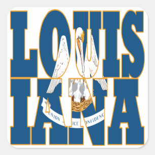 Luidtekst Louisiana Vierkante Sticker