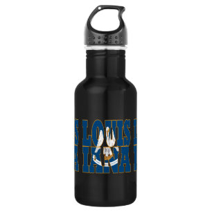 Luidtekst Louisiana Waterfles