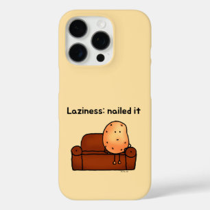 Luie Aardappel Cartoon Humor Kunst iPhone 16 Pro Hoesje