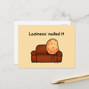 Luie Aardappel Cartoon Postkaart Kunst