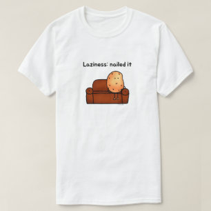 Luie Aardappel Grappige Cartoon Ontwerp T-shirt