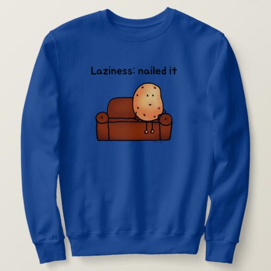 Luie Aardappel Grappige Cartoon Ontwerp Trui (Design voorkant)