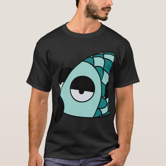 LUIE BLAUWE VIS T-SHIRT (Voorkant)
