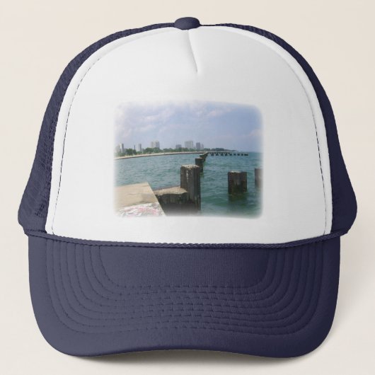 Luie dag aan de steigers trucker pet (Voorkant)