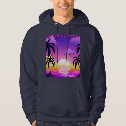 luie dag zonsondergang hoodie (Voorkant)