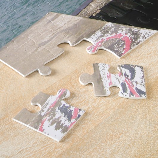 Luie dagen op de steiger legpuzzel (Zijkant)