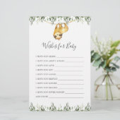 luie dieren Baby shower wensen voor Baby (Staand voorkant)