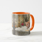 Luie en gelukkige rode kat in luxe bad mok (Voorkant rechts)