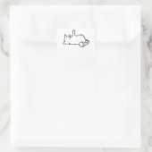 Luie grappige kat die stinkende vinger toont - Gif Vierkante Sticker (Tas)