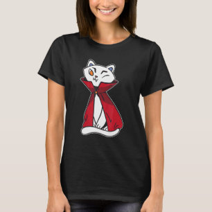 Luie Halloween Kostuum voor Vampierkat Cute Kitty T-shirt