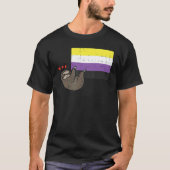 luie harten hangende nonbinaire vlag schattig enby t-shirt (Voorkant)