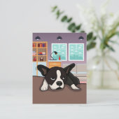 Luie hond briefkaart (Staand voorkant)