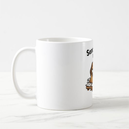 Luie Hond Meme Cartoon Koffiemok (Links)