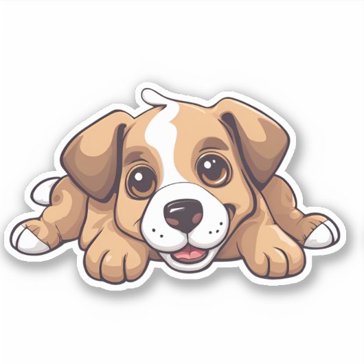 Luie Hond Sticker (Voorkant)