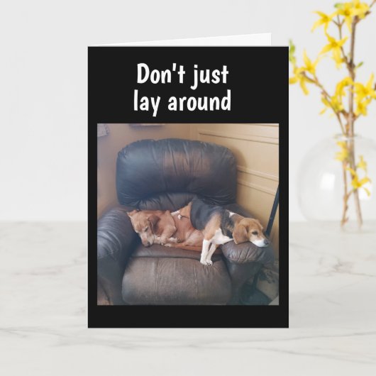 "LUIE HONDJES ZEGGEN PARTY" VOOR "21e VERJAARDAG" Kaart (Gele Bloem)