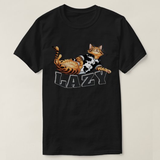 Luie kat [ CC-CatCow ] T-shirt (Design voorkant)