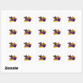 Luie kat en bloemen  vierkante sticker (Vel)