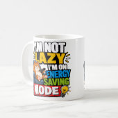 Luie Kat Energiebesparende Modus Grappige Mok — Ka (Voorkant links)