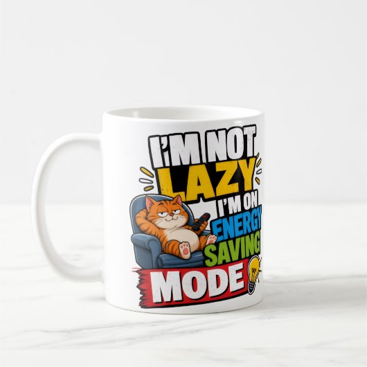 Luie Kat Energiebesparende Modus Grappige Mok — Ka (Links)