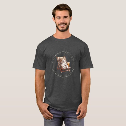 Luie kat, grappige kat t-shirt (Voorkant volledig)