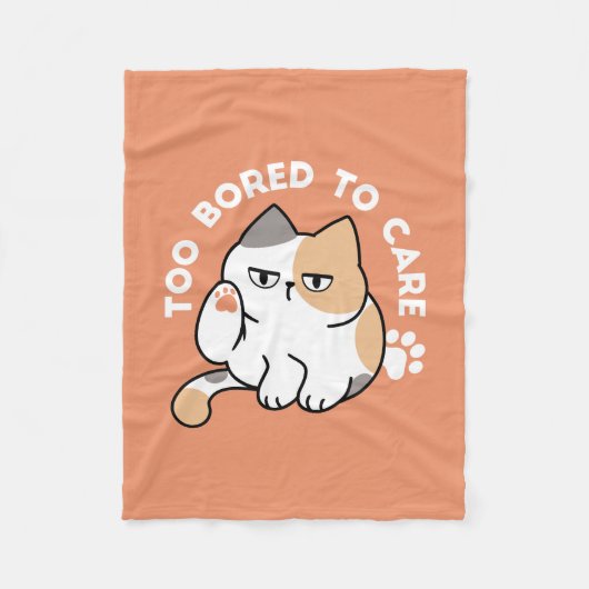 Luie Kat Houding – Te Verveeld om Mee Te Kijken Gr Fleece Deken (Voorkant)