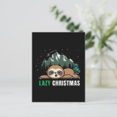 Luie Kerst Luiaard Grappig Briefkaart (Staand voorkant)