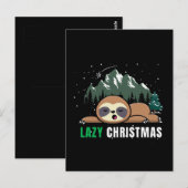 Luie Kerst Luiaard Grappig Briefkaart (Voorkant / Achterkant)