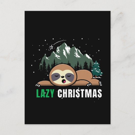 Luie Kerst Luiaard Grappig Briefkaart (Voorkant)