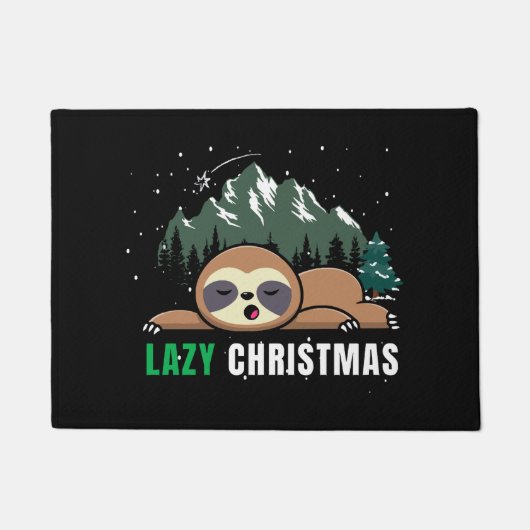 Luie Kerst Luiaard Grappig Deurmat (Voorkant)