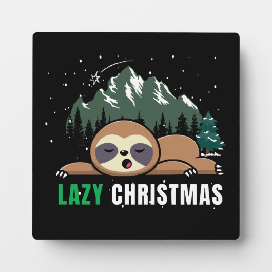 Luie Kerst Luiaard Grappig Fotoplaat (Voorkant)