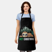 Luie Kerst Luiaard Grappig Schort (Gedragen)