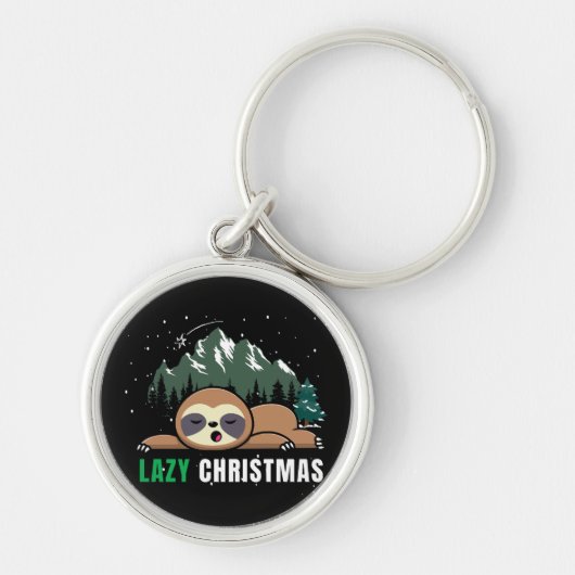 Luie Kerst Luiaard Grappig Sleutelhanger (Voorkant)