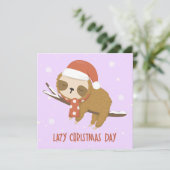 Luie kerstdag feestdagenkaart (Staand voorkant)