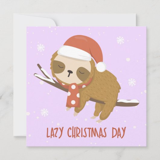 Luie kerstdag feestdagenkaart (Voorkant)