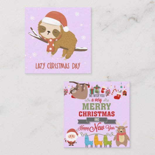 Luie kerstdag notitiekaartje (Voorkant / Achterkant)