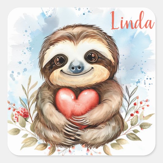 Luie liefde personaliseren vierkante sticker (Voorkant)