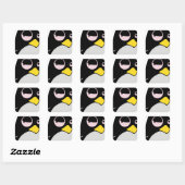 LUIE LINUX TUX PINGUÏN VIERKANTE STICKER (Vel)