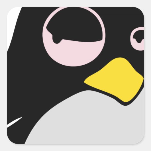 LUIE LINUX TUX PINGUÏN VIERKANTE STICKER (Voorkant)