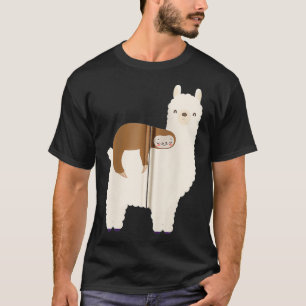 Luie luiaard die op lama rijdt Grappige grafische  T-shirt