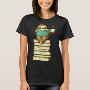 Luie luiaard dier grappige luiaard leest boek thee t-shirt