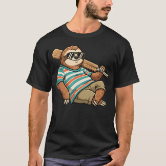 Luie Luiaard Honkbalspeler Zomerstemming T-shirt