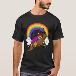 Luie Luiaard Kerstman Riddt Kerst Rendier Grappig  T-shirt