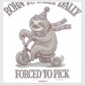 Luie Luiaard Retro Fiets Cartoon Sticker (Vel)