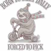 Luie Luiaard Retro Fiets Cartoon Sticker (Voorkant)