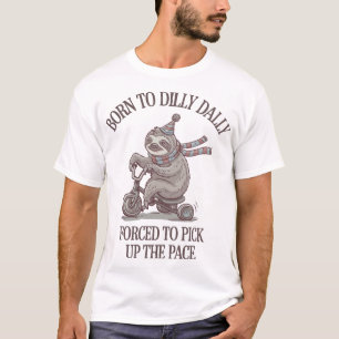 Luie Luiaard Retro Fiets Cartoon T-shirt
