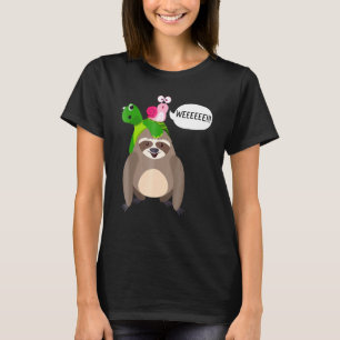 Luie Luiaard Schildpad Slak Rugzak Grappig Dieren T-shirt