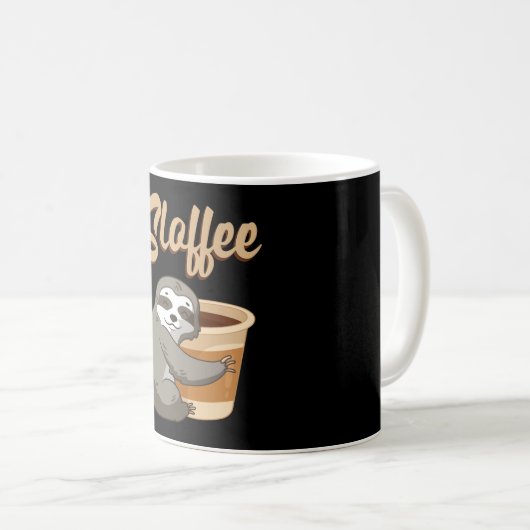 luie luie luiaards sloffee slapen grappig geschenk koffiemok (Voorkant rechts)