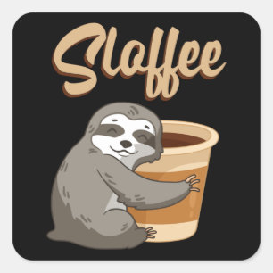 luie luie luiaards sloffee slapen grappig geschenk vierkante sticker