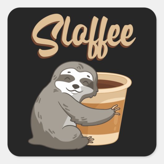 luie luie luiaards sloffee slapen grappig geschenk vierkante sticker (Voorkant)