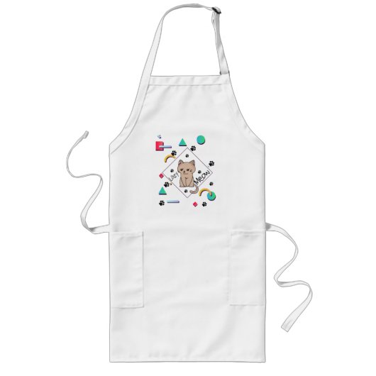 Luie Meow – beste luie kat ontwerp Lang Schort (Voorkant)